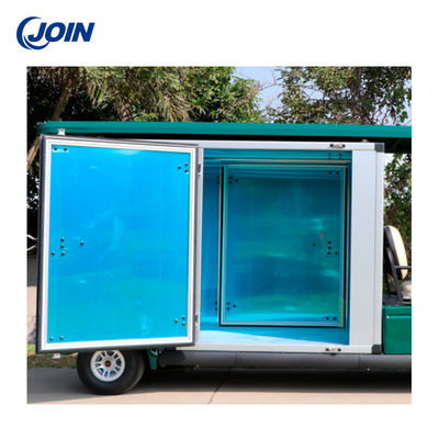 La cargaison adaptée aux besoins du client de chariot de golf enferme dans une boîte la porte coulissante en aluminium de trois panneaux pour les chariots de service